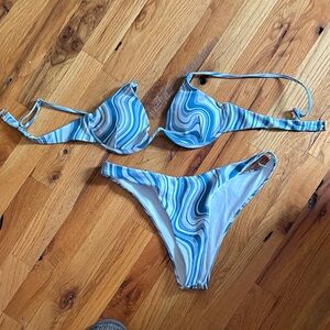 Blue Swirl Bikini Set